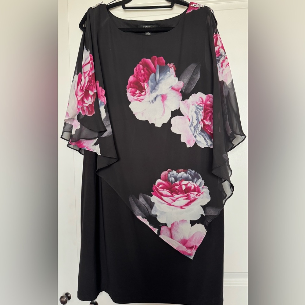 Ignite Evenings, chiffon overlay dress Size 16